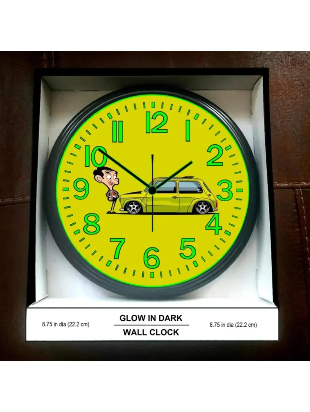 Mr Bean Car Garage Shop Music Studio Lounge Glow In The Dark Wall Clock New!